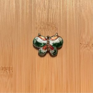 Green butterfly stainless steel pendant
